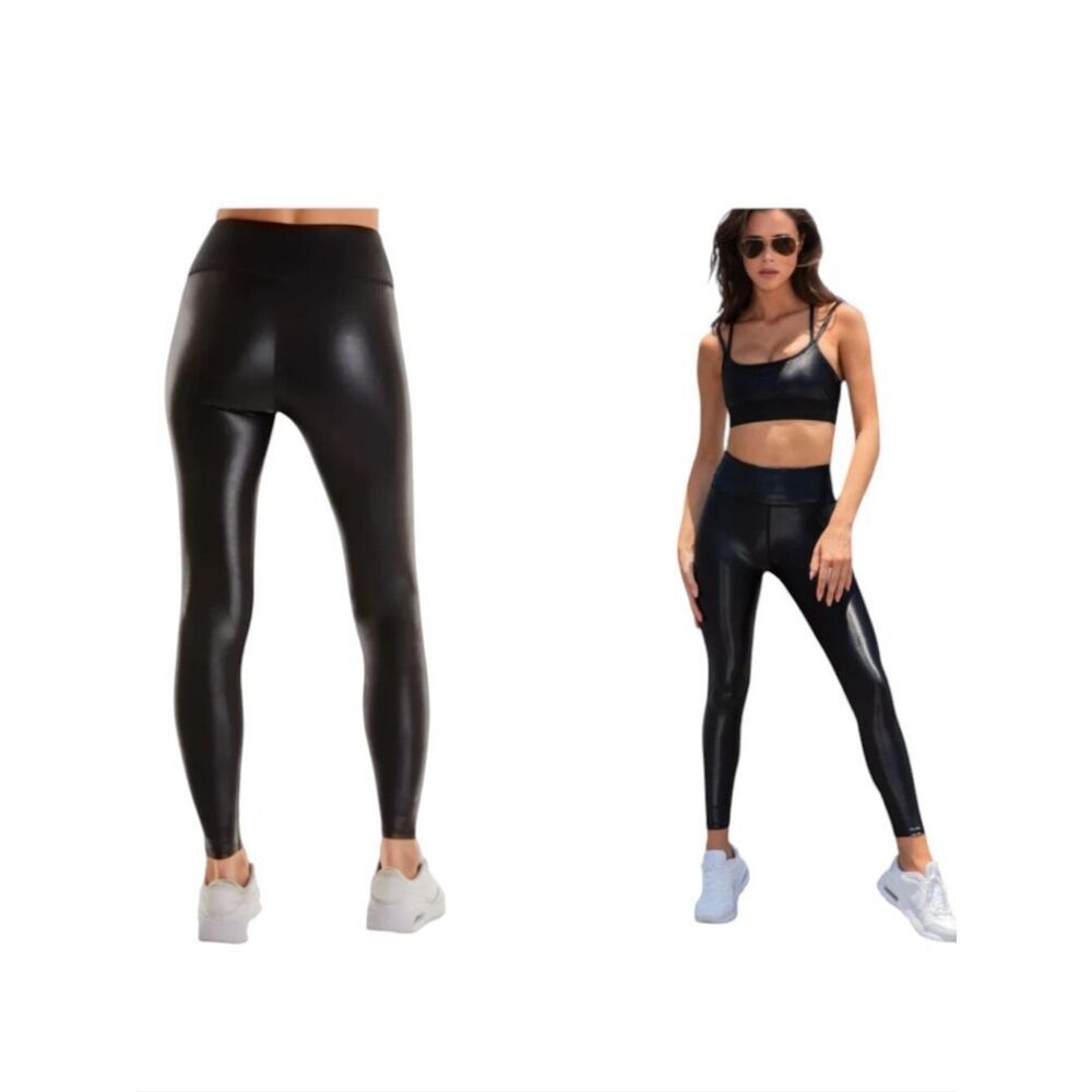 NWT Noli Liquid Legging Black Gloss Italian Fabric Size S